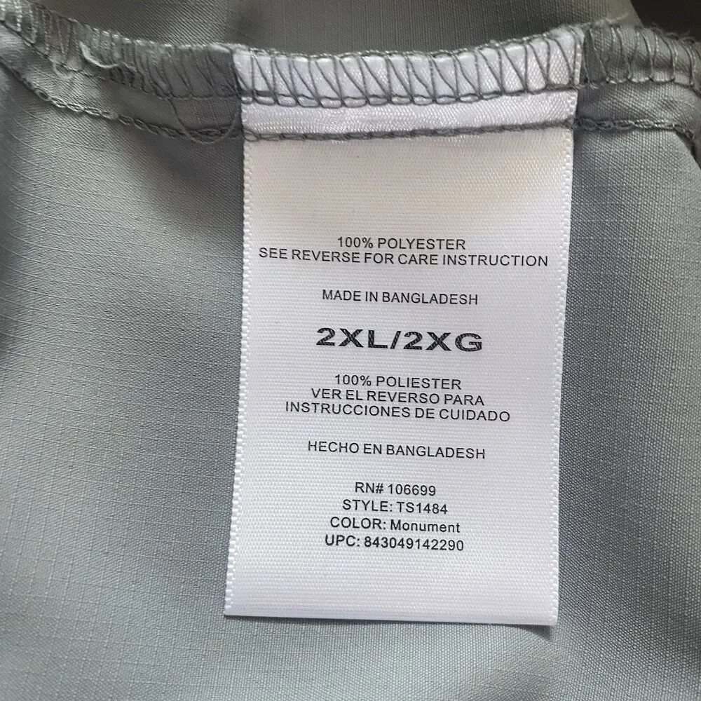 Habit Mens 2XL Gray Vented Outdoor UPF 40+ Long Sleeve Button-Up Fishing Shirt - Picture 4 of 16